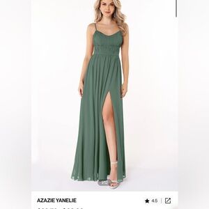 Azazie Eucalyptus Chiffon Bridesmaids Dress